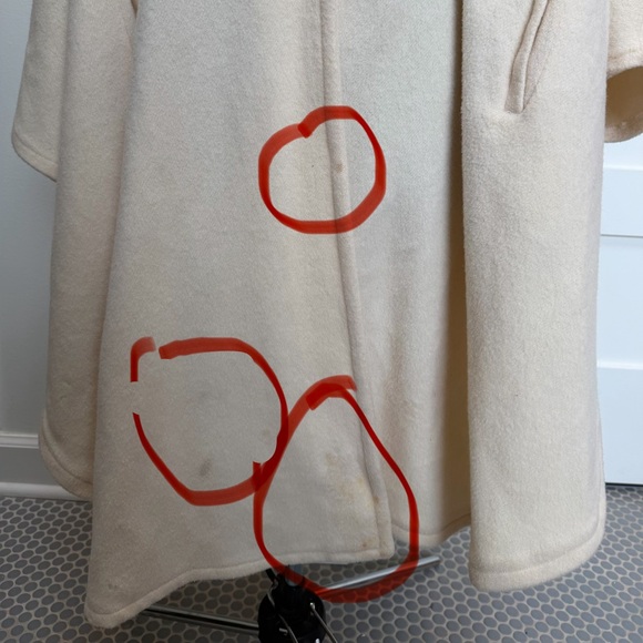 Vintage Cream Wool Alex Hayes Cape with Faux Fur Trim - Picture 12 of 12